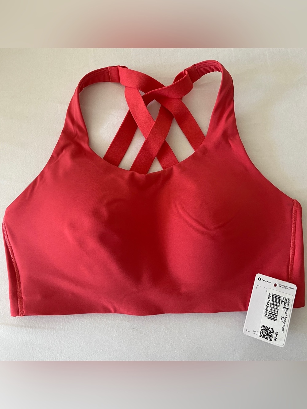 Lululemon Energy Bra High Support 32D Women's Coral Sports Bra